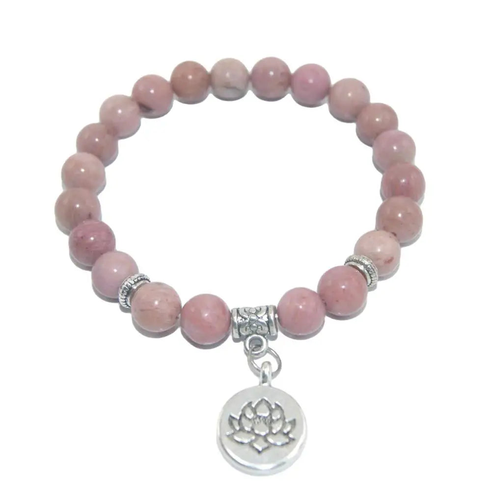 Natural Stone Lotus Buddha Beads Amethysts Agates Lapis lazuli Tiger Eye Turquoises Bracelet For Women Men Yoga bracelet Femme