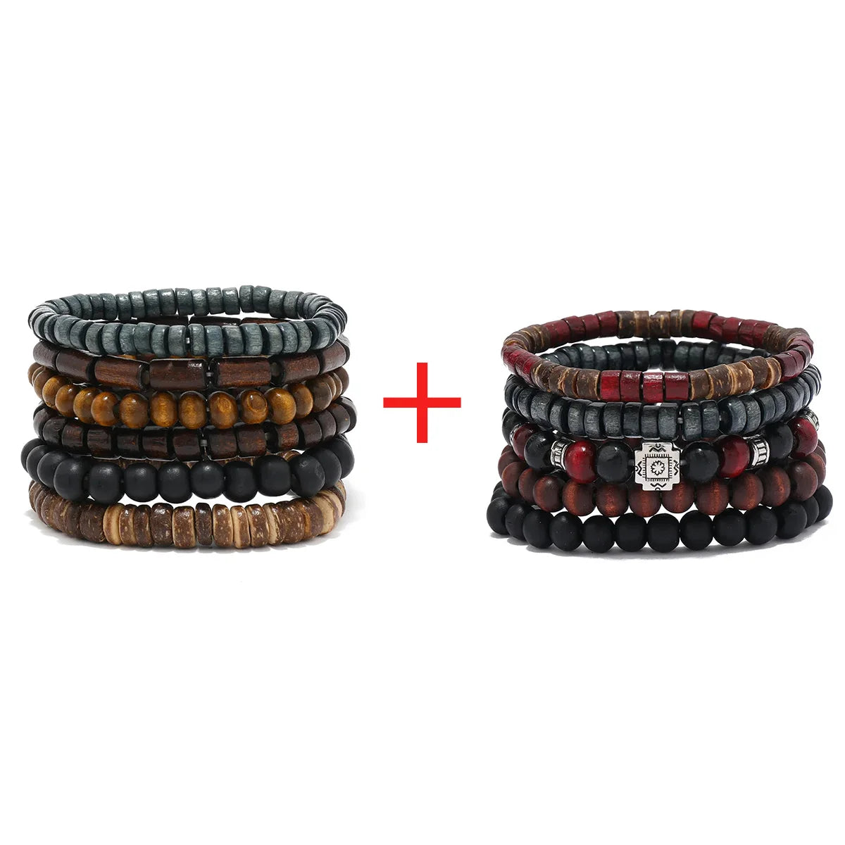 Wholesale Best-selling Multi-layer Buddha Bead Beaded Bracelets Men's Retro Style Multi-layer Elastic Thread Adjustable Wooden