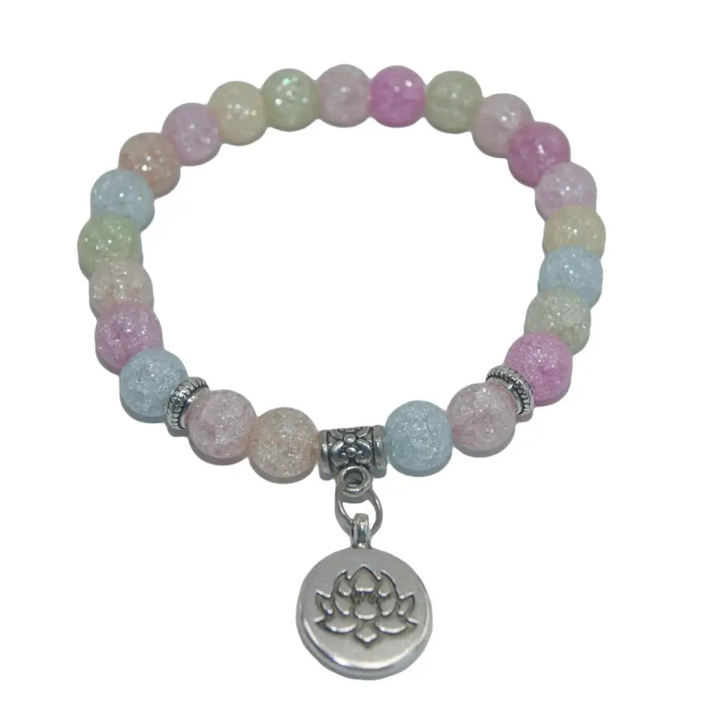 Natural Stone Lotus Buddha Beads Amethysts Agates Lapis lazuli Tiger Eye Turquoises Bracelet For Women Men Yoga bracelet Femme