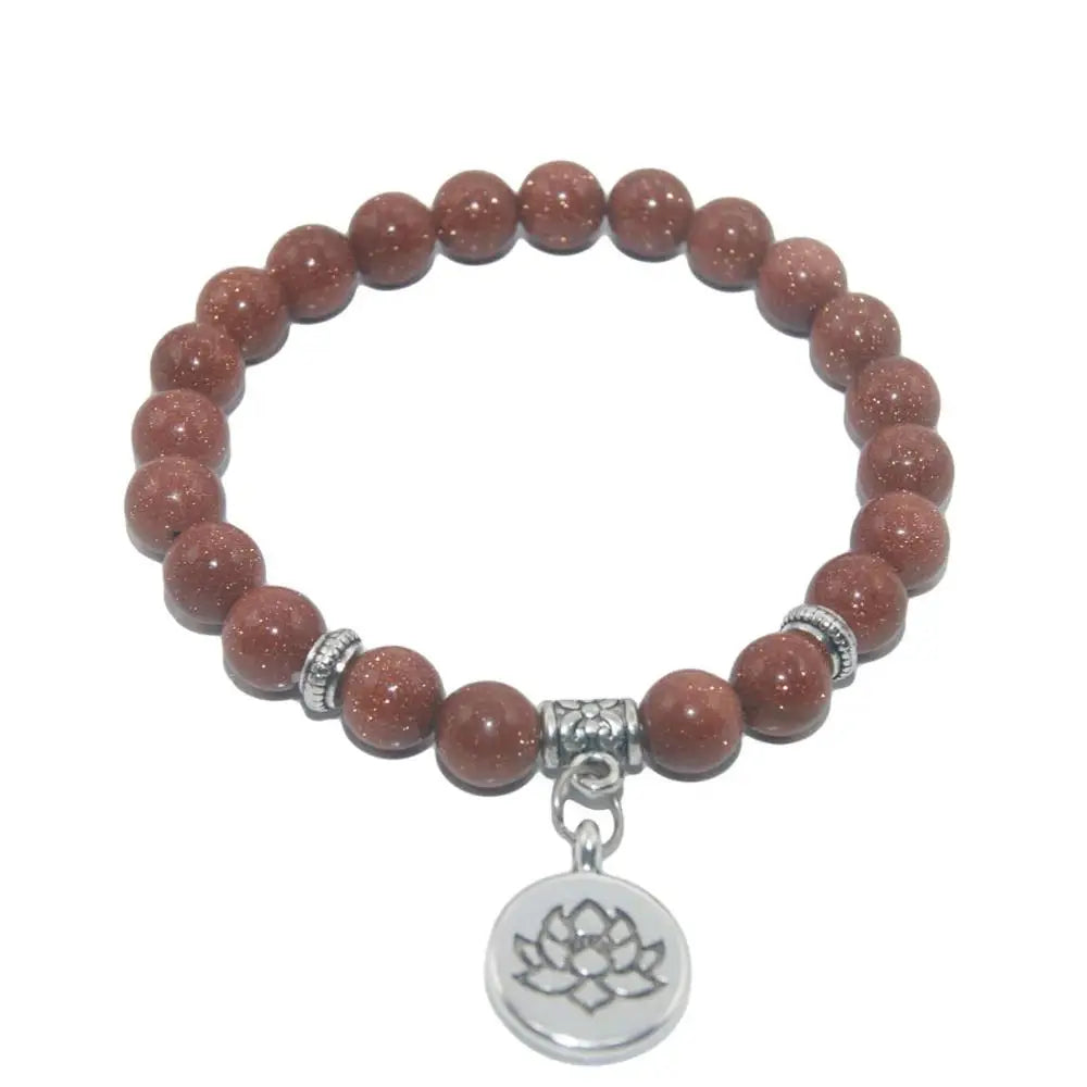 Natural Stone Lotus Buddha Beads Amethysts Agates Lapis lazuli Tiger Eye Turquoises Bracelet For Women Men Yoga bracelet Femme
