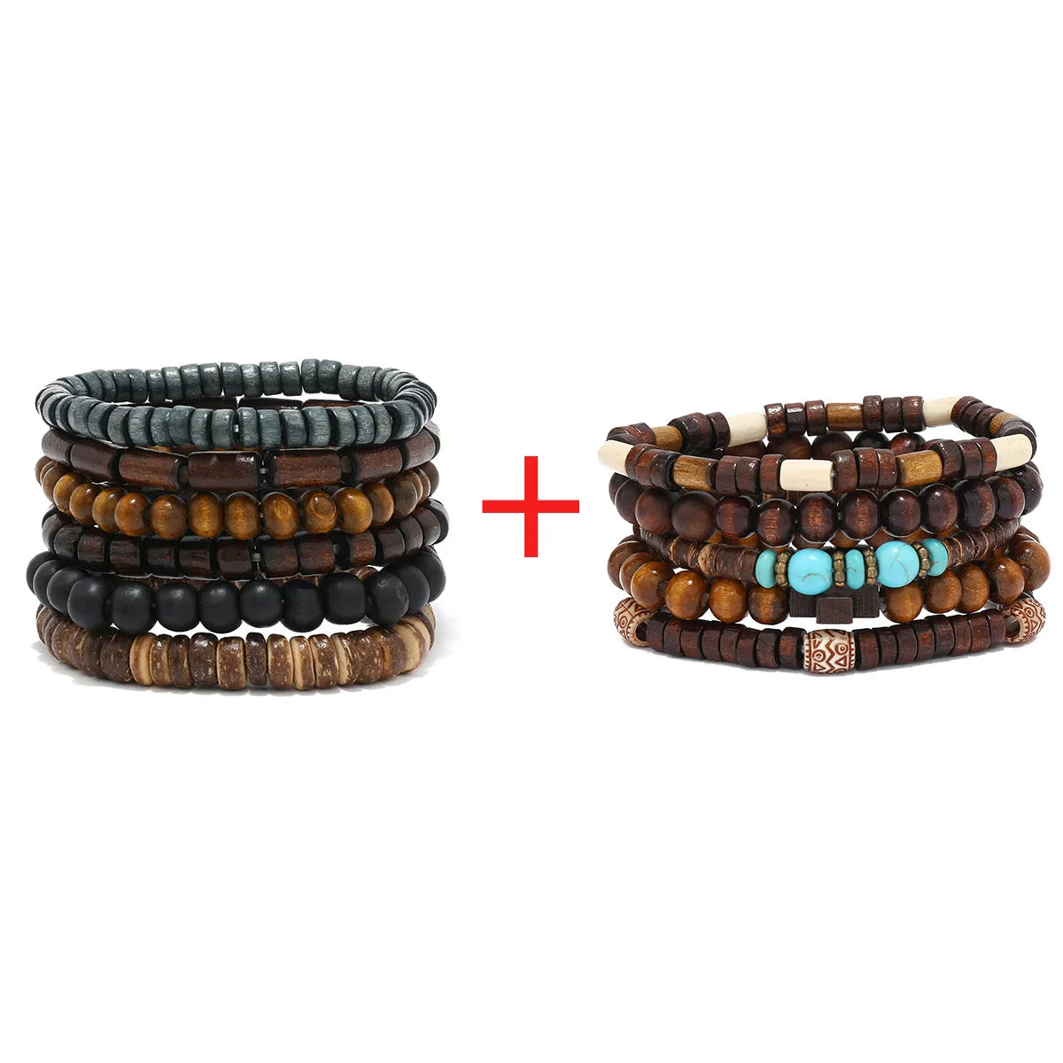 Wholesale Best-selling Multi-layer Buddha Bead Beaded Bracelets Men's Retro Style Multi-layer Elastic Thread Adjustable Wooden