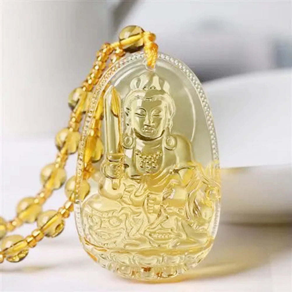 Crystal Buddha Amulet Necklace - Inner Peace and Protection