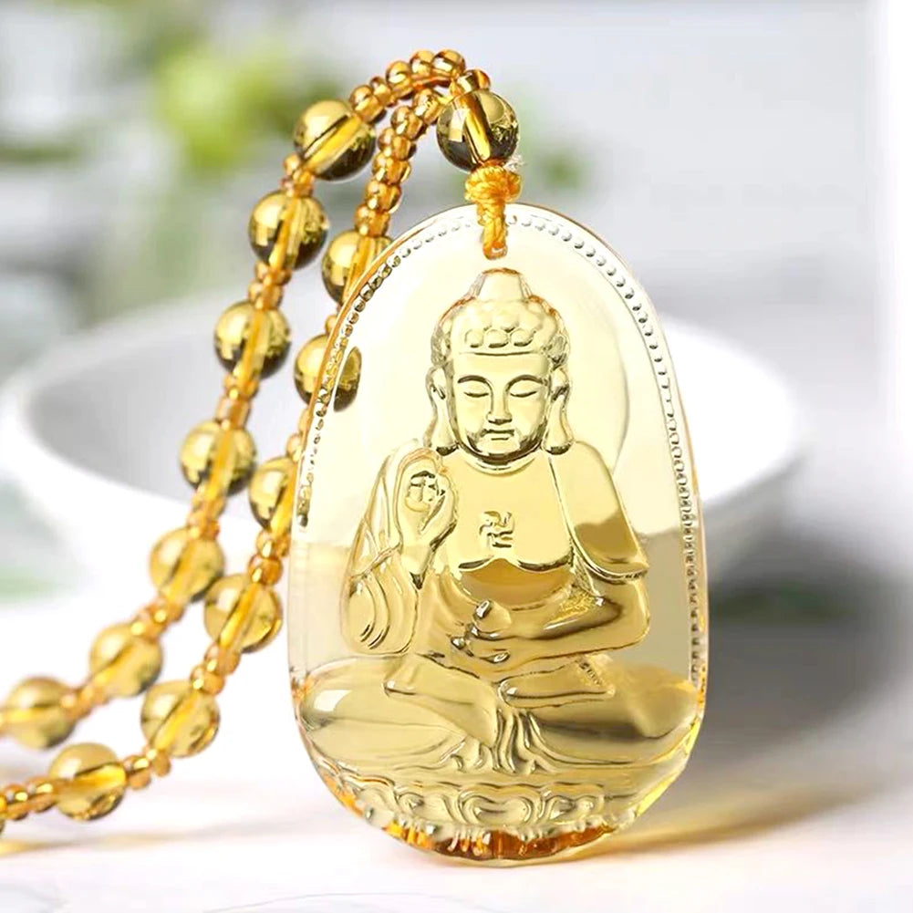 Crystal Buddha Amulet Necklace - Inner Peace and Protection