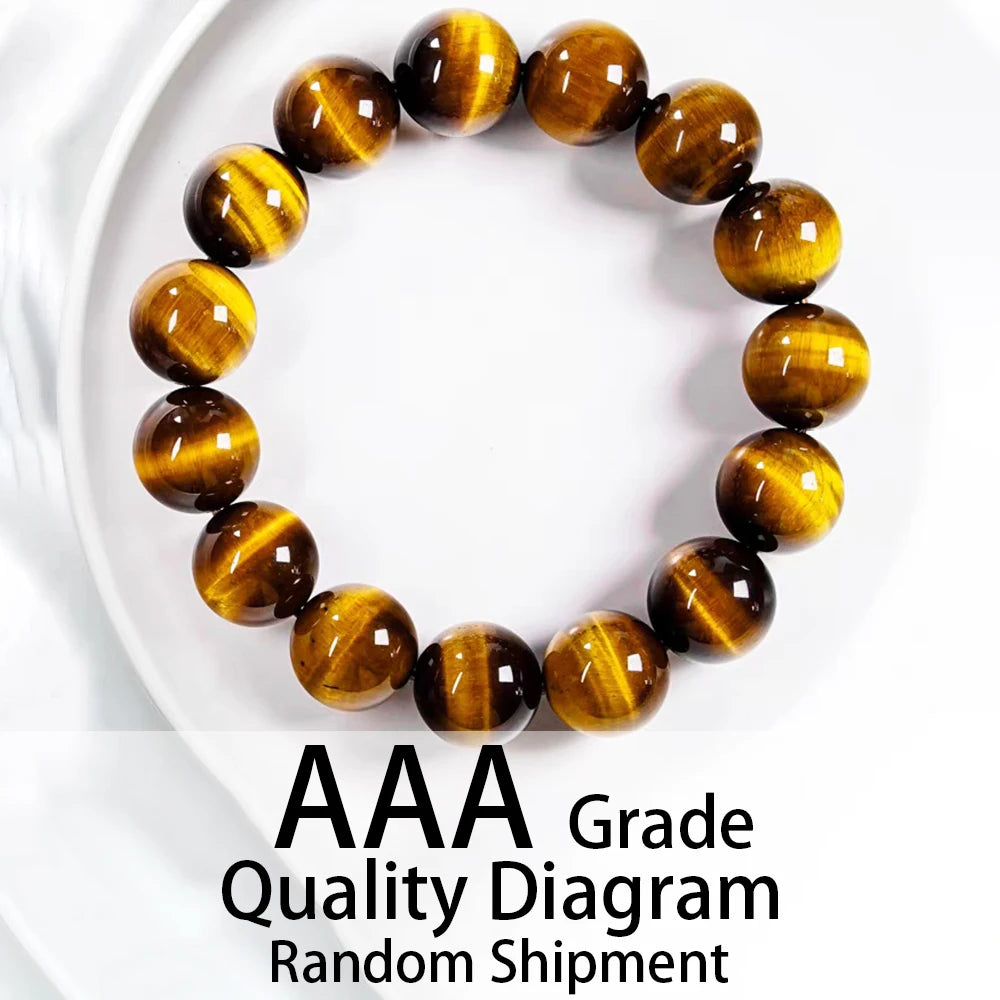 Fashion Tiger Eye Bracelet Men and Women Charm Natural Stone Jewelry Healing Buddha Elastic Rope Couple Crystal Bead Bracelet