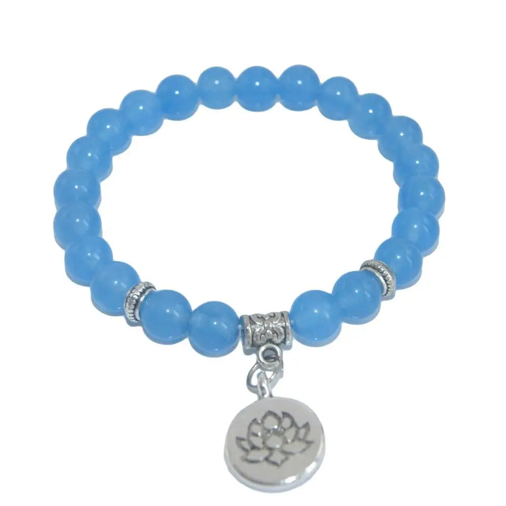 Natural Stone Lotus Buddha Beads Amethysts Agates Lapis lazuli Tiger Eye Turquoises Bracelet For Women Men Yoga bracelet Femme
