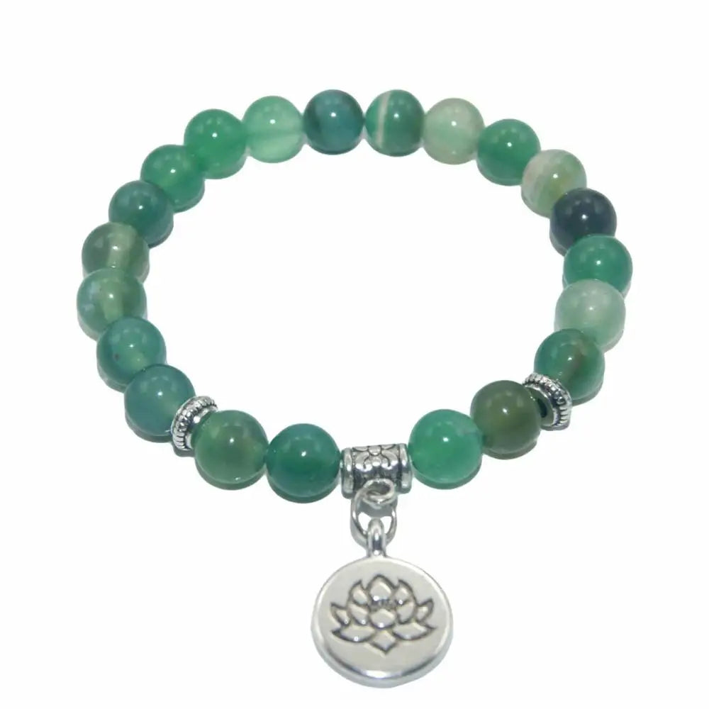 Natural Stone Lotus Buddha Beads Amethysts Agates Lapis lazuli Tiger Eye Turquoises Bracelet For Women Men Yoga bracelet Femme