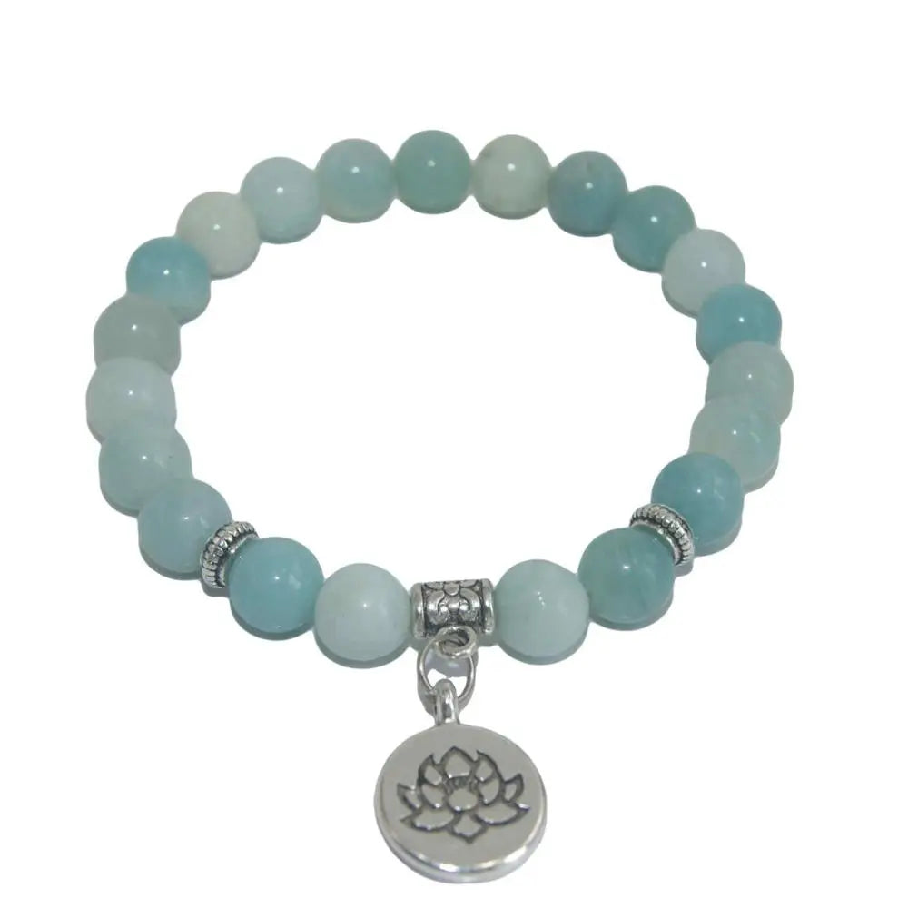 Natural Stone Lotus Buddha Beads Amethysts Agates Lapis lazuli Tiger Eye Turquoises Bracelet For Women Men Yoga bracelet Femme