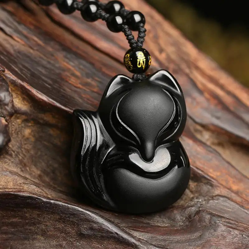Retro Ethnic Fashion Black Dragon Obsidian Pendant Necklace Jewelry Men's Jade Maitreya Buddha Gift Amulet Jewelry
