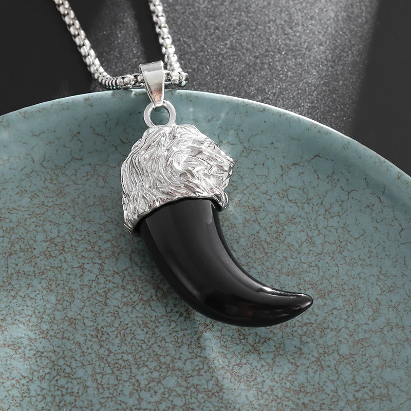 Retro Ethnic Fashion Black Dragon Obsidian Pendant Necklace Jewelry Men's Jade Maitreya Buddha Gift Amulet Jewelry
