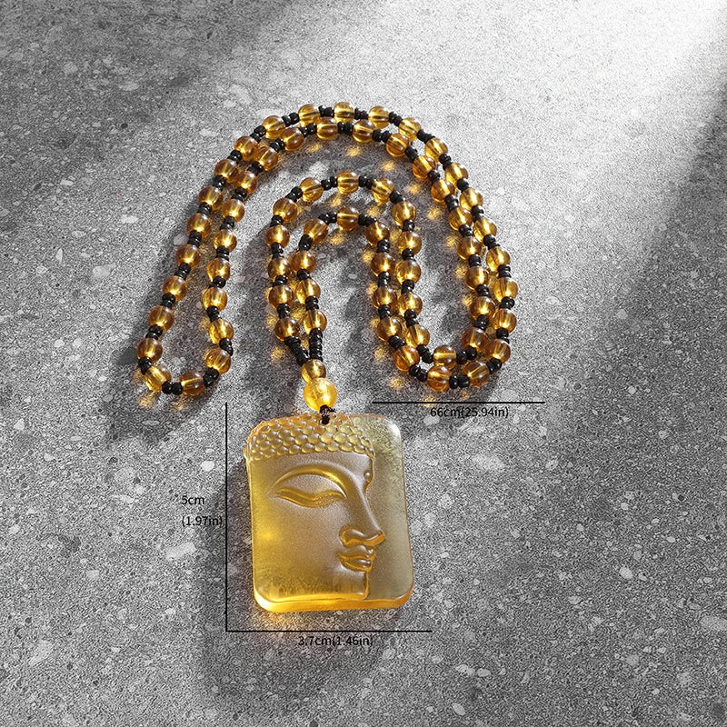 Matte Crystal Sakyamuni Buddha Amulet - Embrace Tranquility and Wisdom