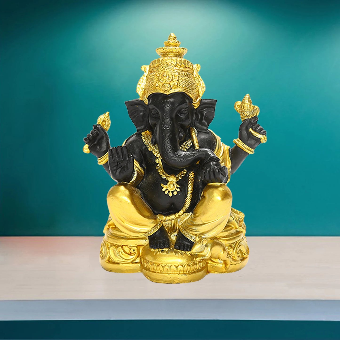 Lord Ganesha Figurine Buddha Hindu Statue Porch Office Table Feng Shui Decors