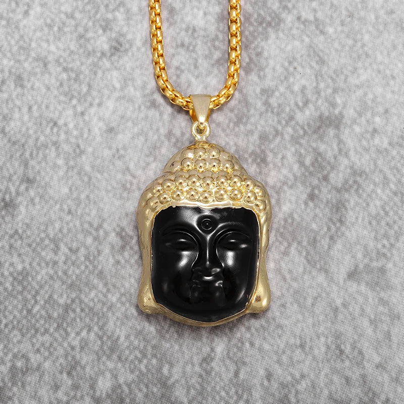 Hand-Carved Obsidian Money Buddha Necklace - Attract Prosperity and Fortune