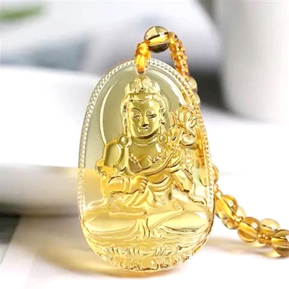 Crystal Buddha Amulet Necklace - Inner Peace and Protection