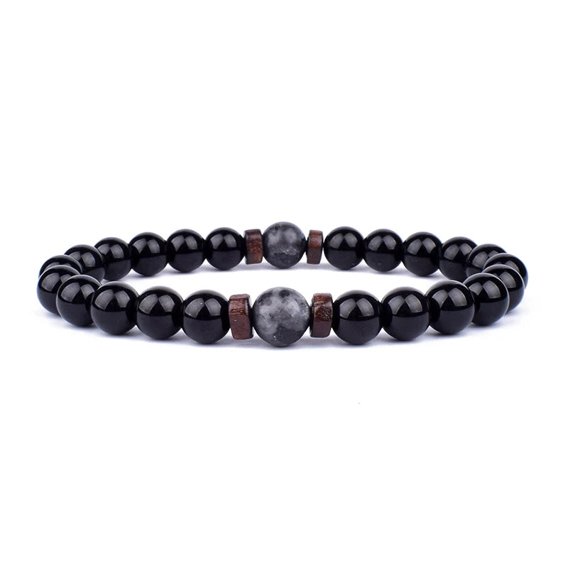 Volcanic Stone Bracelet for Men Lava Wooden 8mm Beads Bracelet Tibetan Buddha Wrist Chain Women Men Jewelry Gift New Bracelets