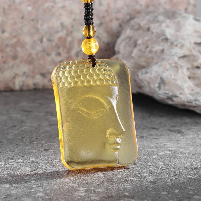 Matte Crystal Sakyamuni Buddha Amulet - Embrace Tranquility and Wisdom