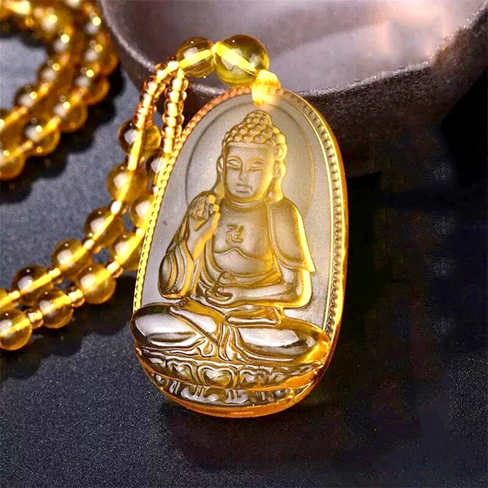 Crystal Buddha Amulet Necklace - Inner Peace and Protection