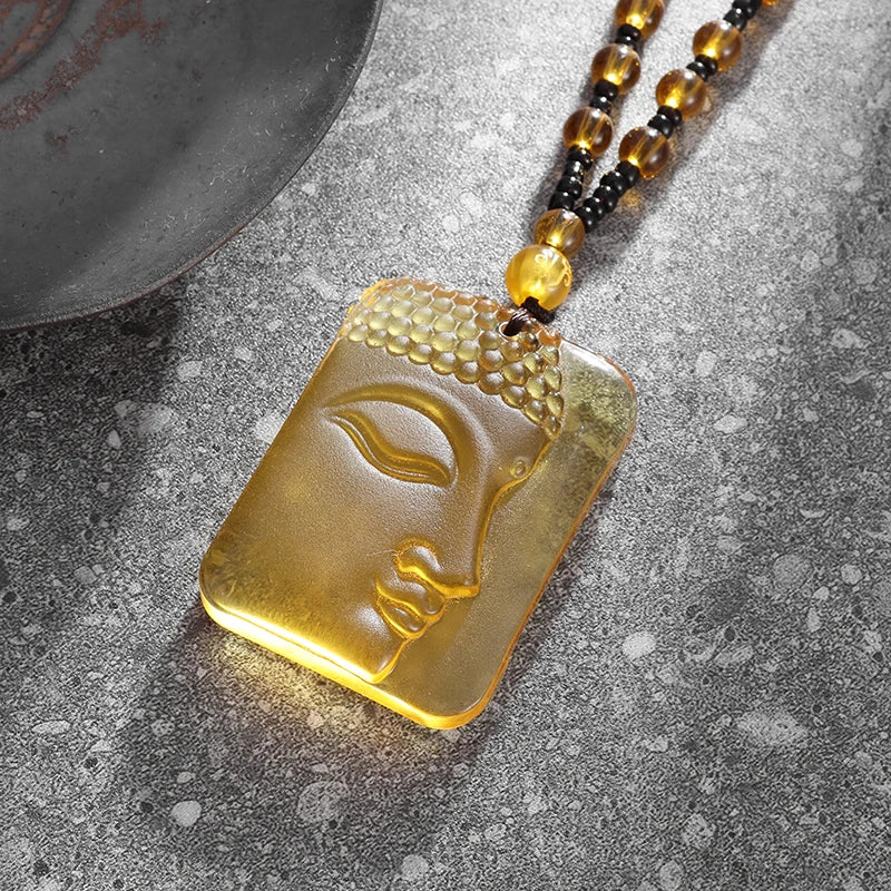 Matte Crystal Sakyamuni Buddha Amulet - Embrace Tranquility and Wisdom