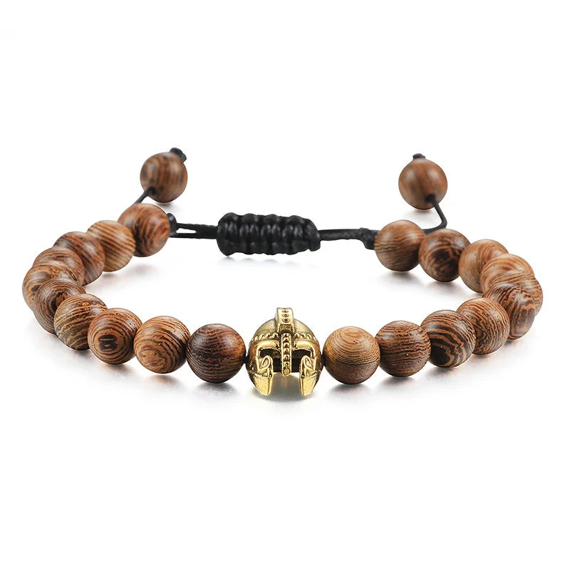 Hot Sale Men Natural Wood Beads Bracelets Healing Buddha Cross Owl Helmet 7 Chakras Beaded Bracelets&Bangles Women Yoga Jewelry