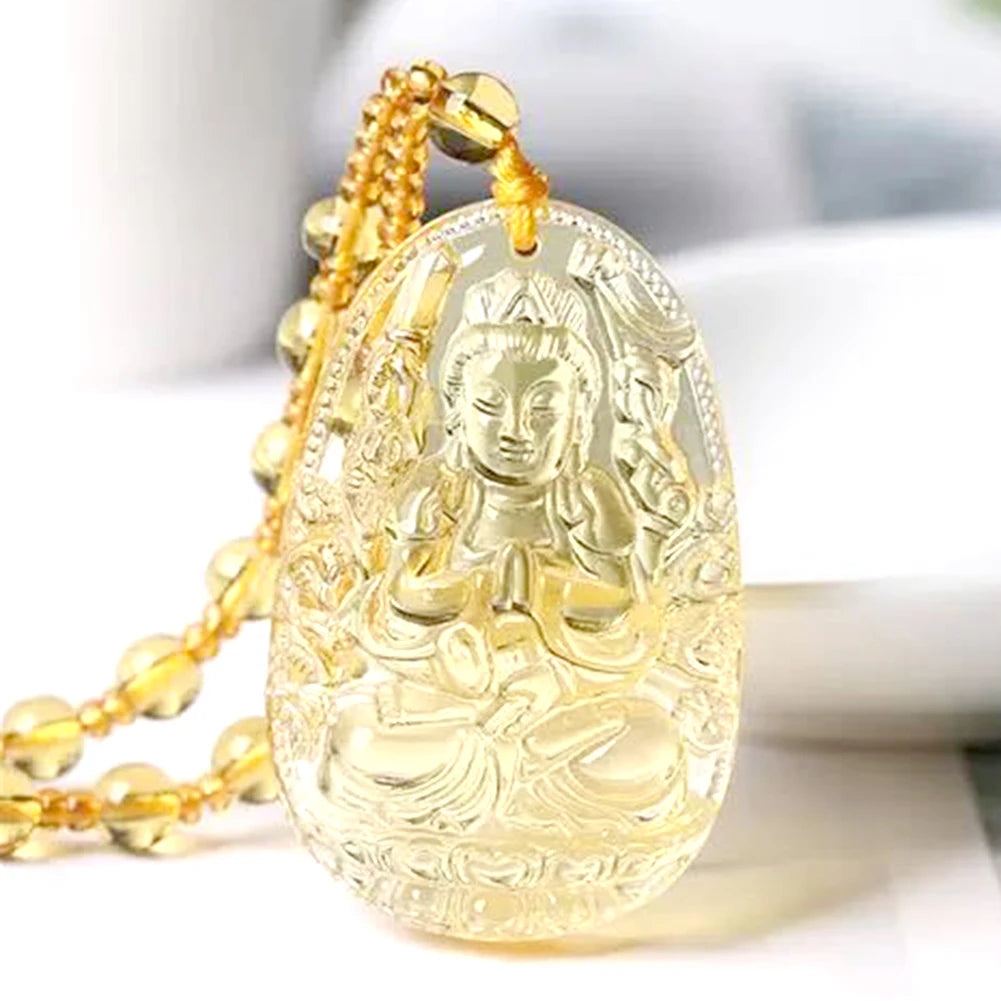 Crystal Buddha Amulet Necklace - Inner Peace and Protection