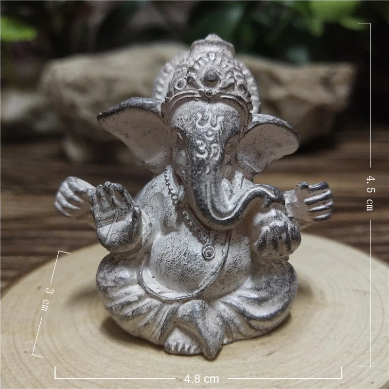 Gold Lord Ganesha Buddha Statue Elephant God Sculptures Ganesh Figurines Man-made Stone Home Garden Buddha Decoration Statues