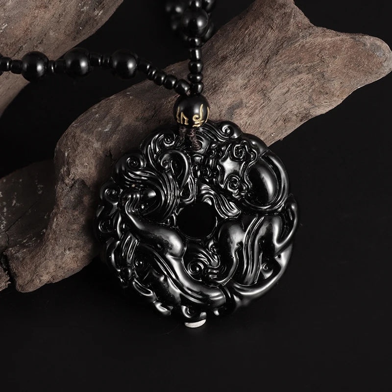 Black Obsidian 12 Zodiac Pendants - Unique Protection for Your Star Sign