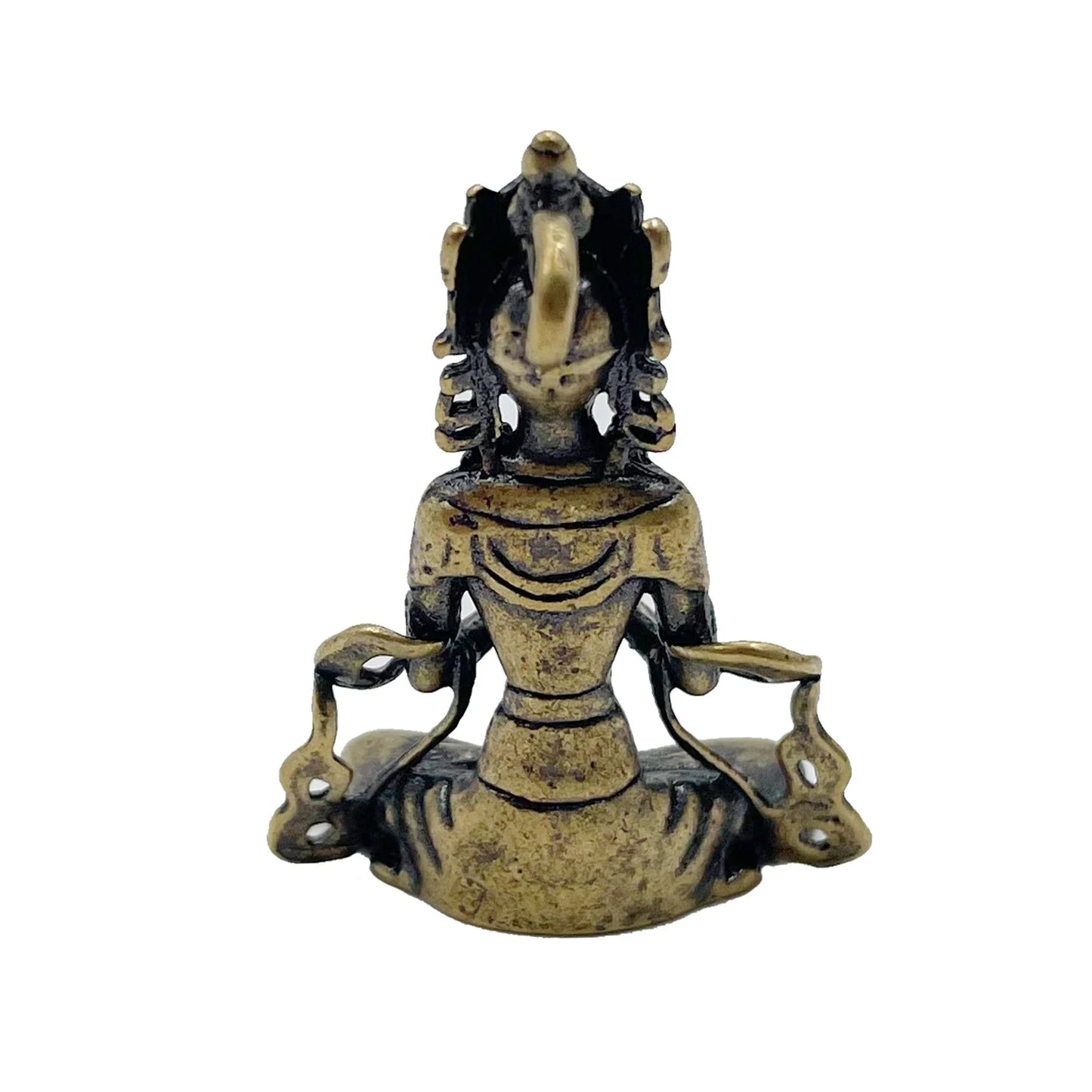 1pc Retro Brass Meditate Zen Buddhism Household Buddha ornament Living Room Handmade Decoration Copper Statue Tea House Ornament