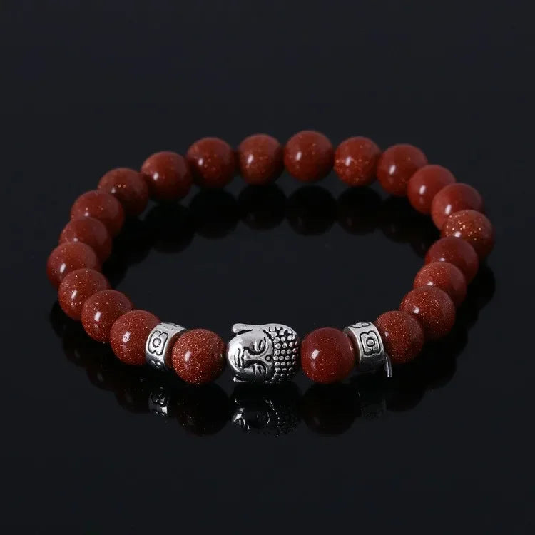 Tiger Eye Lava Stone Bead Buddha Bracelet Jewelry Yoga Prayer Bracelets Men Women Lucky Jewelry