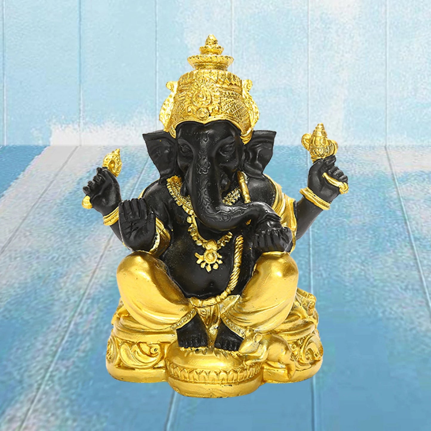 Lord Ganesha Figurine Buddha Hindu Statue Porch Office Table Feng Shui Decors