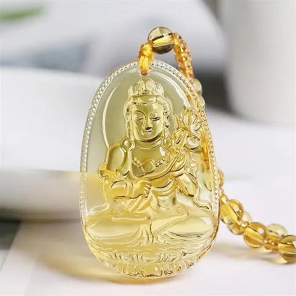 Crystal Buddha Amulet Necklace - Inner Peace and Protection