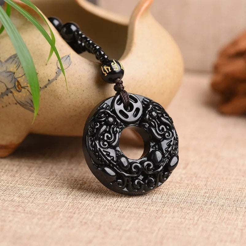 Black Obsidian 12 Zodiac Pendants - Unique Protection for Your Star Sign