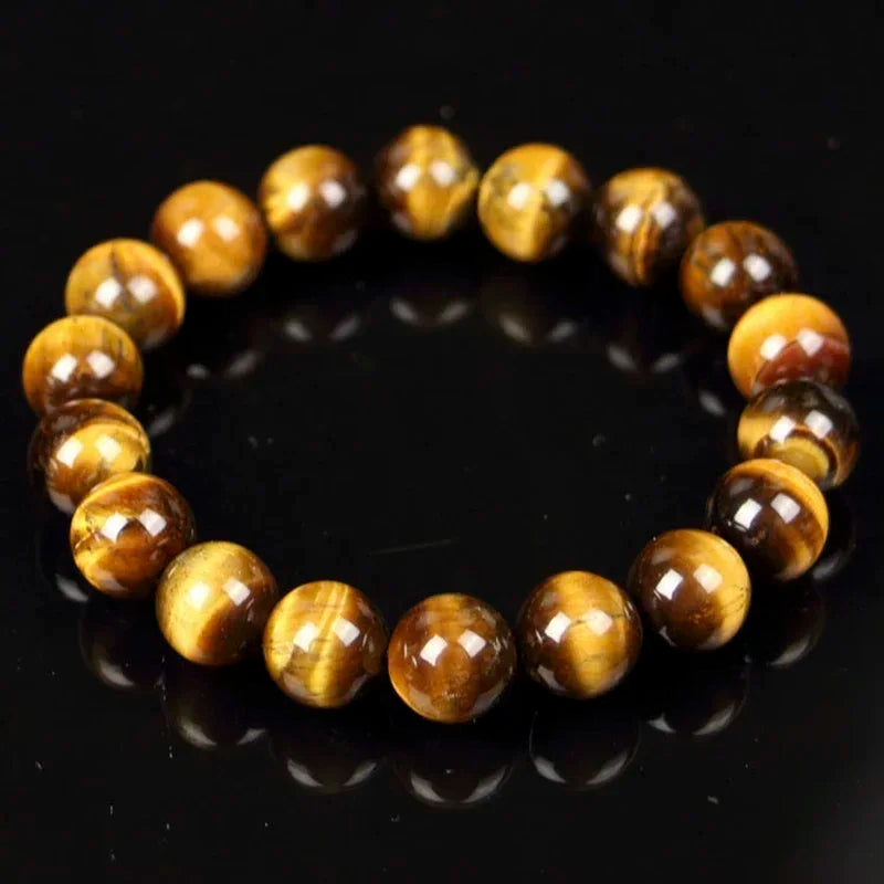 Fashion Tiger Eye Bracelet Men and Women Charm Natural Stone Jewelry Healing Buddha Elastic Rope Couple Crystal Bead Bracelet