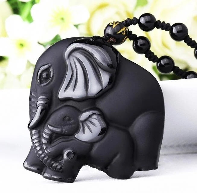 Hand-Carved Obsidian Money Buddha Necklace - Attract Prosperity and Fortune