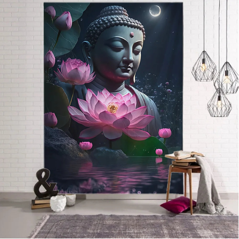 Buddha art tapestry Bohemian mandala home decoration wall hanging cloth outdoor sleeping blanket bed sheets room wall decoration