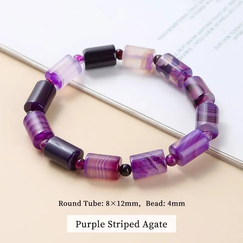 JD Genuine Natural Coffee Lace Agate Bracelet Women Handmade Tibetan Buddha Hand String Tube Rosary Prayer Charm Yoga Bangles