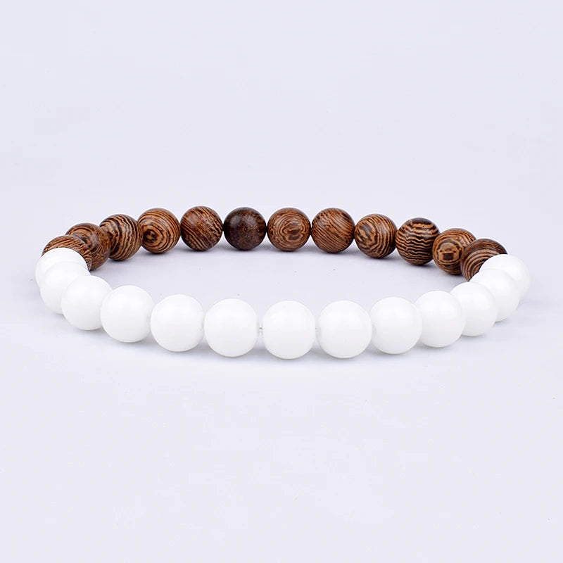 Volcanic Stone Bracelet for Men Lava Wooden 8mm Beads Bracelet Tibetan Buddha Wrist Chain Women Men Jewelry Gift New Bracelets