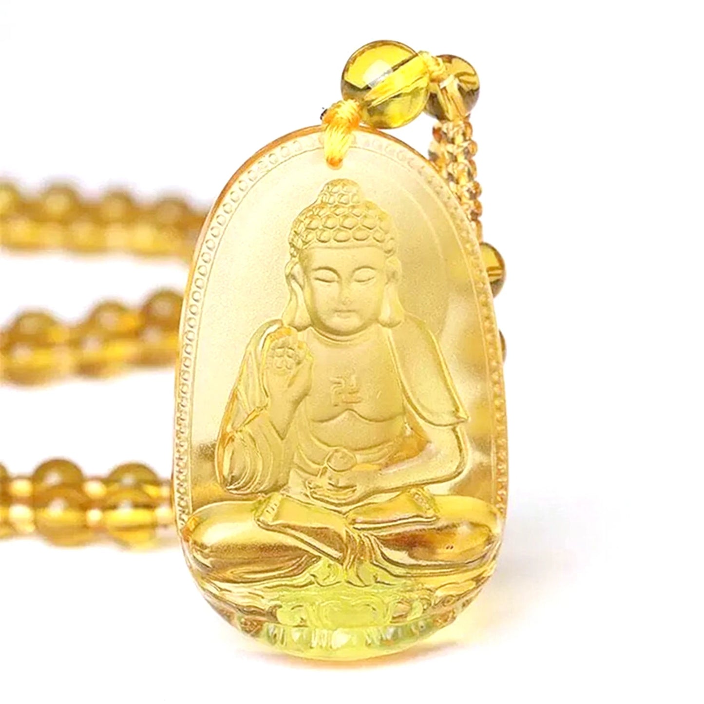 Crystal Buddha Amulet Necklace - Inner Peace and Protection