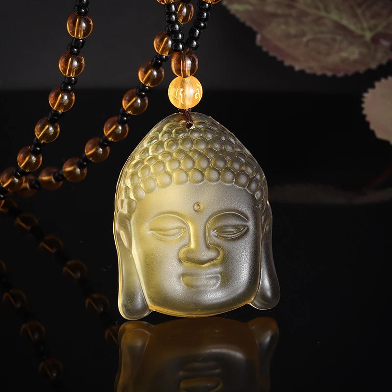 Hand-Carved Obsidian Money Buddha Necklace - Attract Prosperity and Fortune