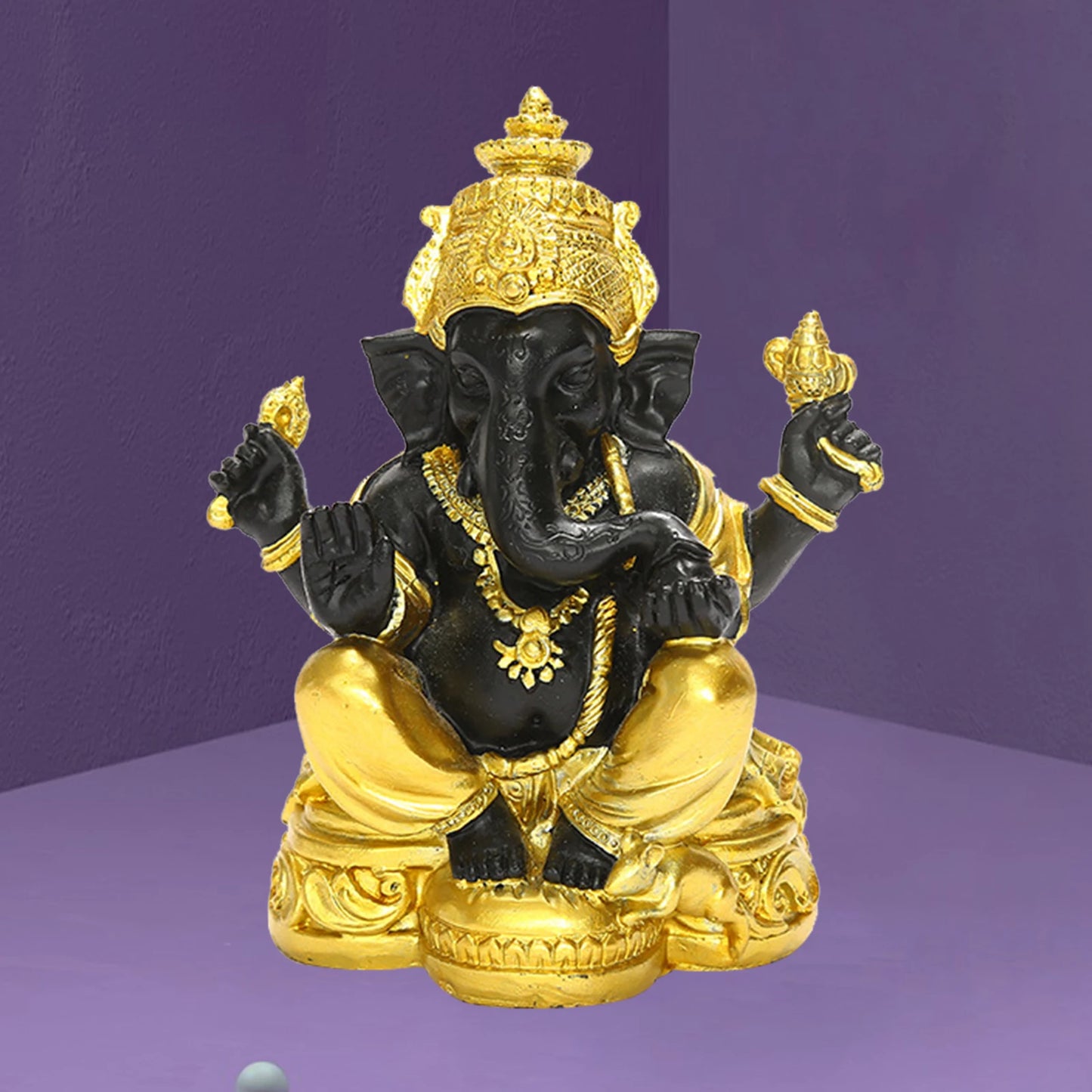 Lord Ganesha Figurine Buddha Hindu Statue Porch Office Table Feng Shui Decors