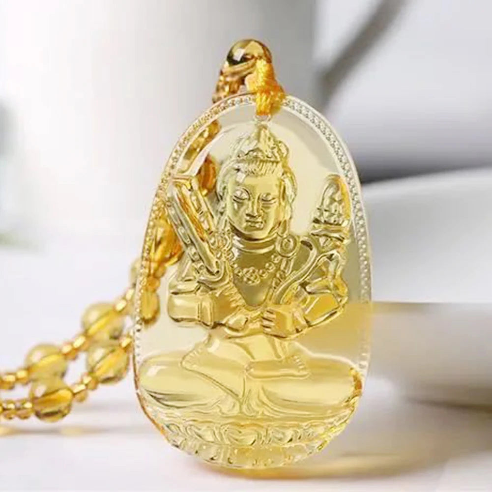 Crystal Buddha Amulet Necklace - Inner Peace and Protection