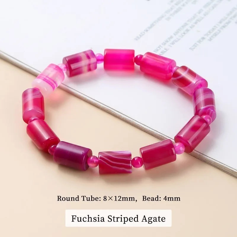 JD Genuine Natural Coffee Lace Agate Bracelet Women Handmade Tibetan Buddha Hand String Tube Rosary Prayer Charm Yoga Bangles