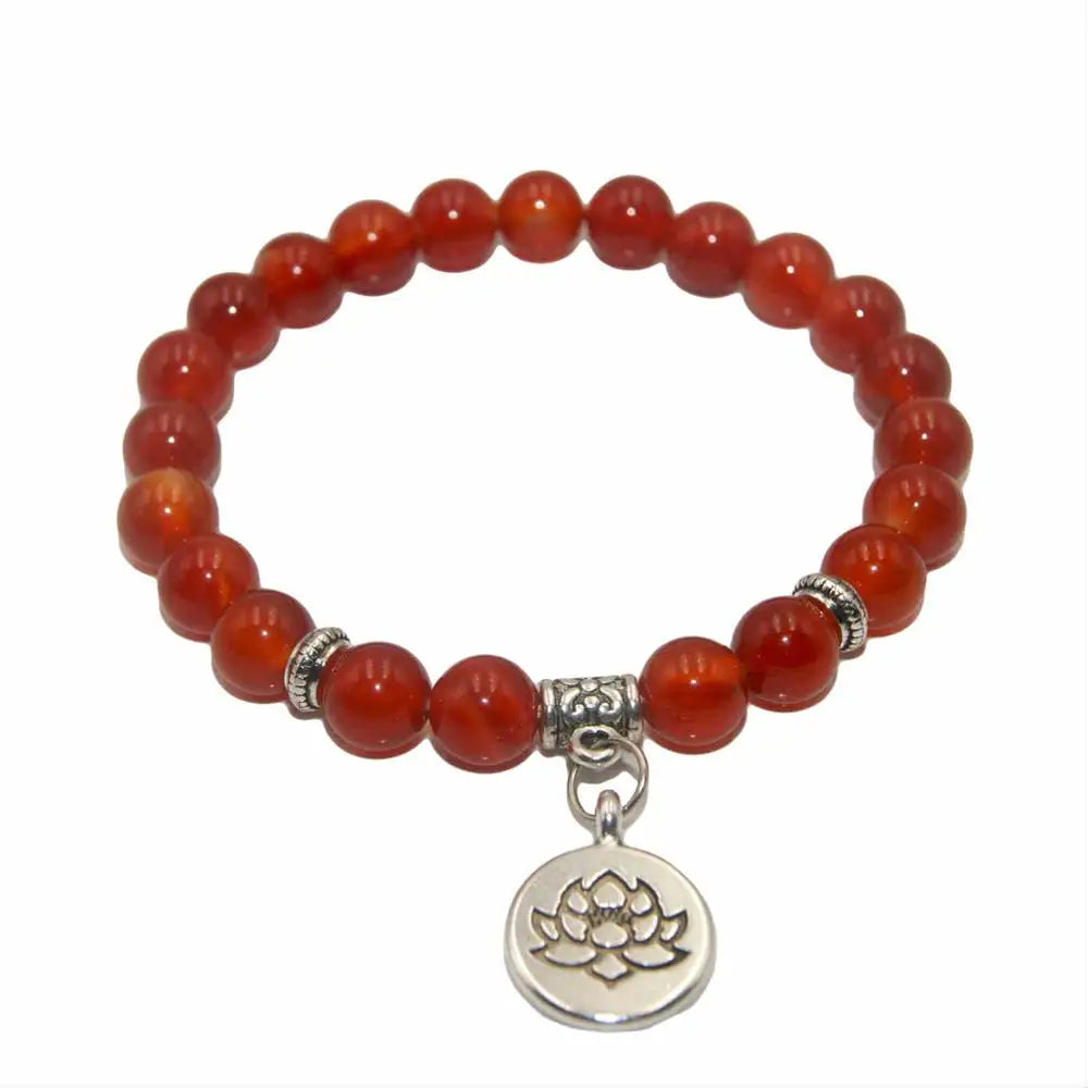 Natural Stone Lotus Buddha Beads Amethysts Agates Lapis lazuli Tiger Eye Turquoises Bracelet For Women Men Yoga bracelet Femme