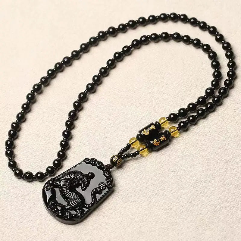 Black Obsidian 12 Zodiac Pendants - Unique Protection for Your Star Sign