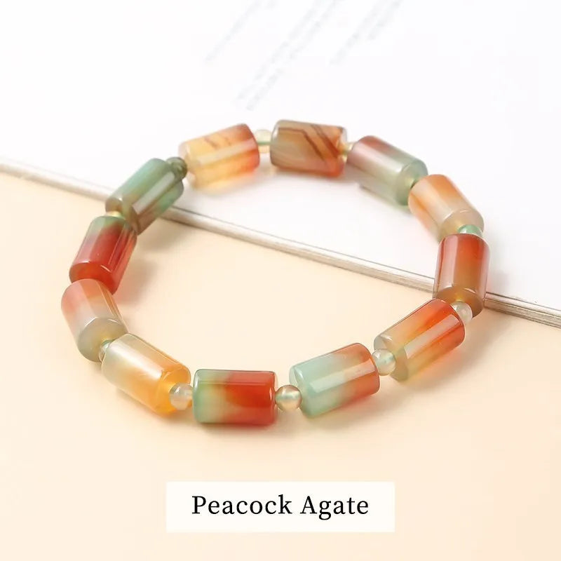 JD Genuine Natural Coffee Lace Agate Bracelet Women Handmade Tibetan Buddha Hand String Tube Rosary Prayer Charm Yoga Bangles