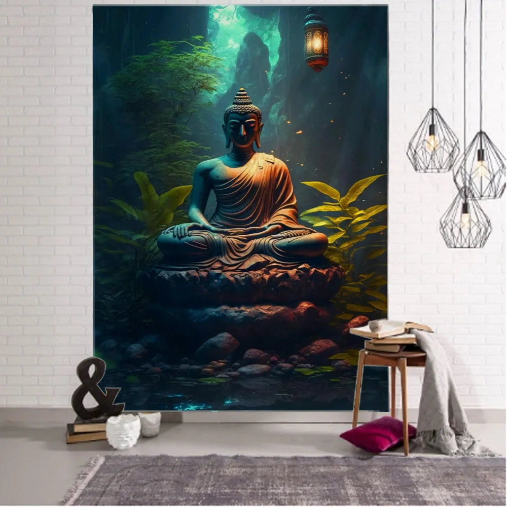 Buddha art tapestry Bohemian mandala home decoration wall hanging cloth outdoor sleeping blanket bed sheets room wall decoration