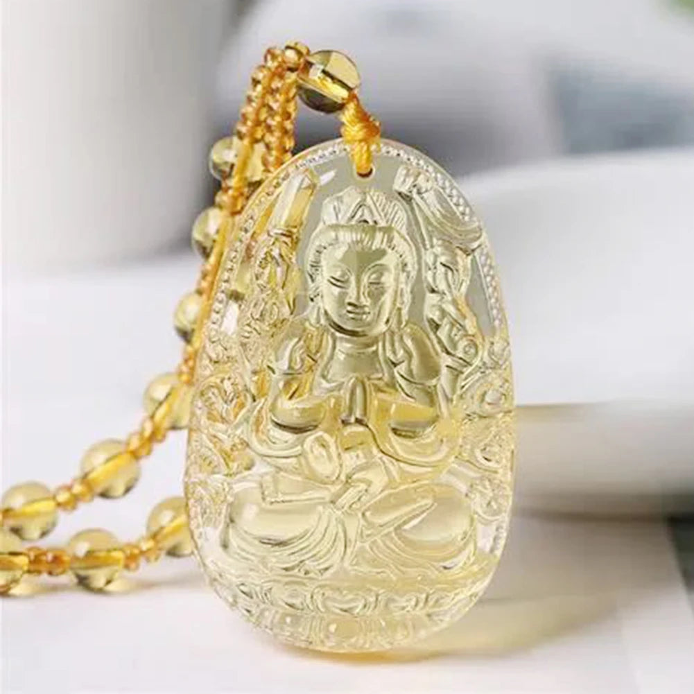 Crystal Buddha Amulet Necklace - Inner Peace and Protection