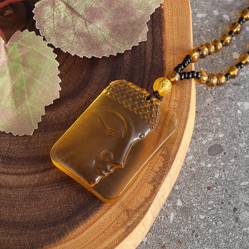 Matte Crystal Sakyamuni Buddha Amulet - Embrace Tranquility and Wisdom