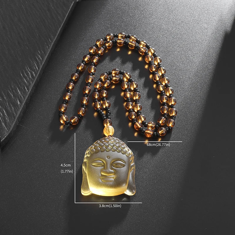 Hand-Carved Obsidian Money Buddha Necklace - Attract Prosperity and Fortune